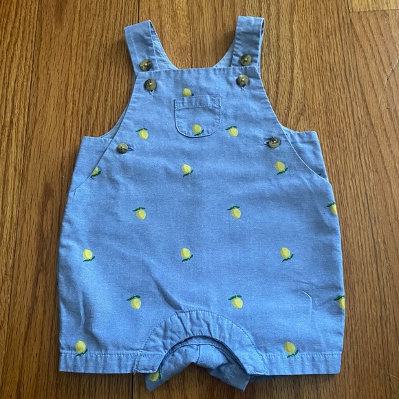 Janie and Jack Oxford Lemon Overall - Picture 3 of 9